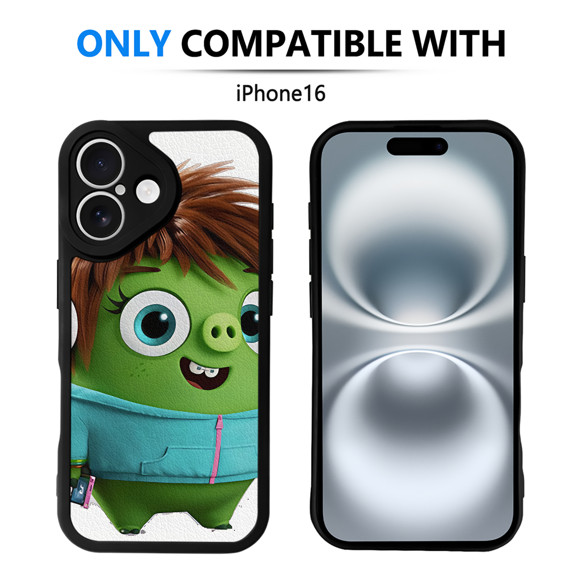 （画像用） Angry Birds アングリーバード 【iPhone 16シリーズ対応】シリコンスマホケース（レザー調） 材質：シリコン